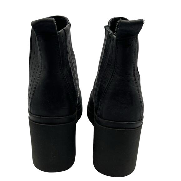 Eileen Fisher Womens 8 Kat Leather Platform Ankle Boots Booties Black 3" Heel - Picture 8 of 13